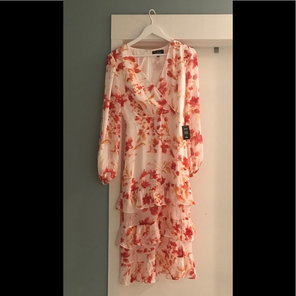 Lulus Sweet Sunday Cream Red Floral Midi Dress - Picture 3 of 4